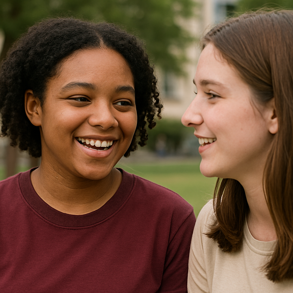 Students talking together
